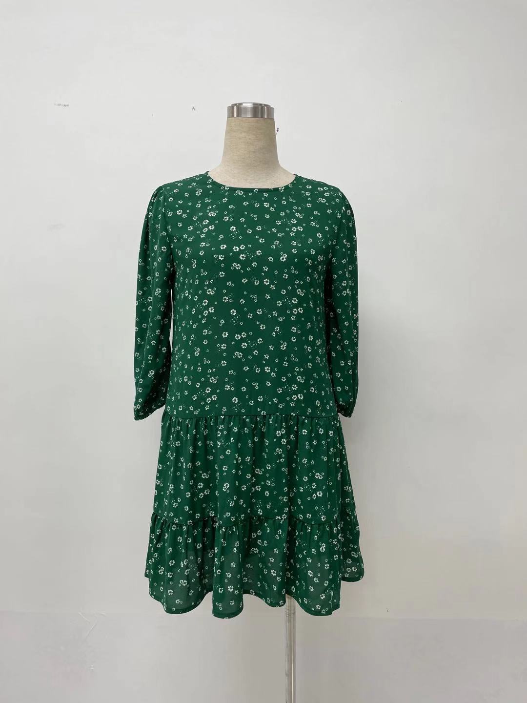 chiffon loose wave dot hedging dress  NSHZ35781