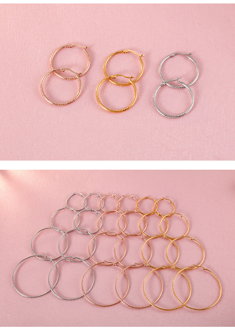 Simple Stainless Steel Hoop Earrings Wholesale Nihaojewelry display picture 7