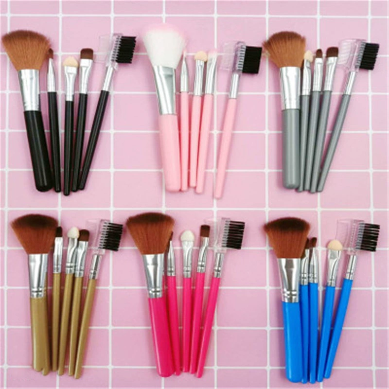 Handheld brush, set, small face blush for eyelashes, 5 pieces, for beginners