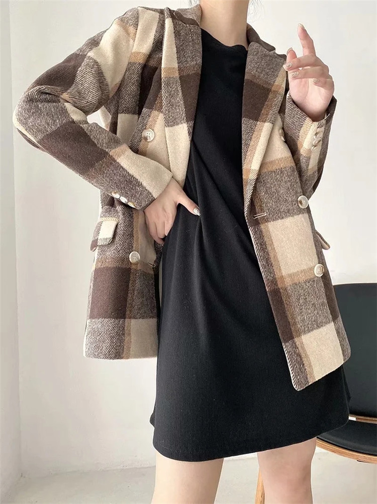 casual simple fashion mid-length woolen coat   NSLD15338