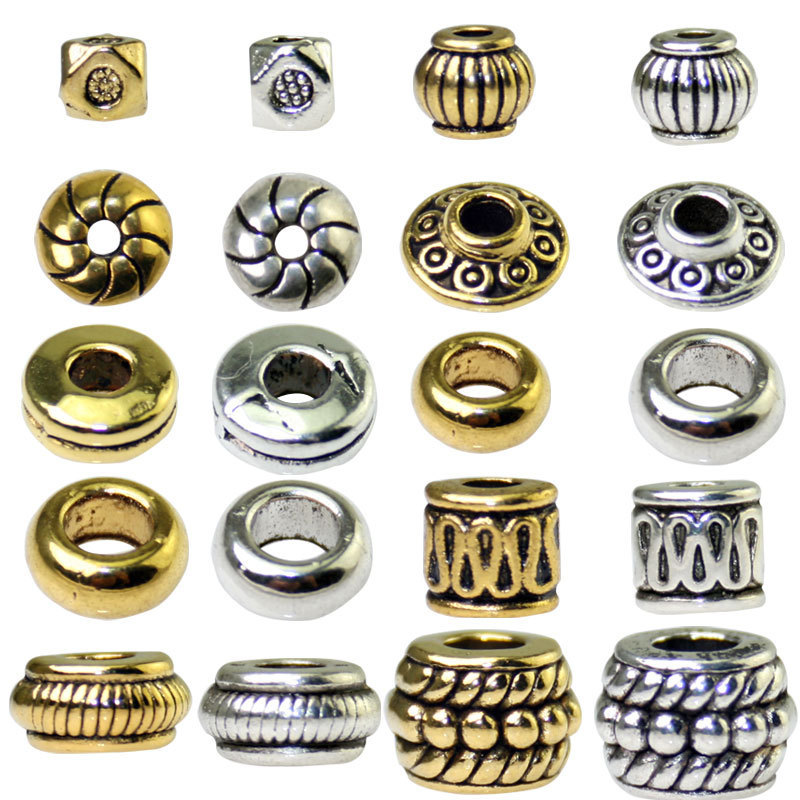 Xizang silver diy accessories jewelry text play gasket with beads beads Xizang silver accessories bracelet beads beads spacer