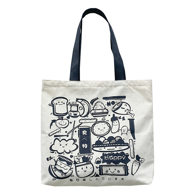 Copyright bolsa de lona mujer solo hombro japonés Harajuku ulzzang gran capacidad estudiante ilustración bolsa de tela ins moda