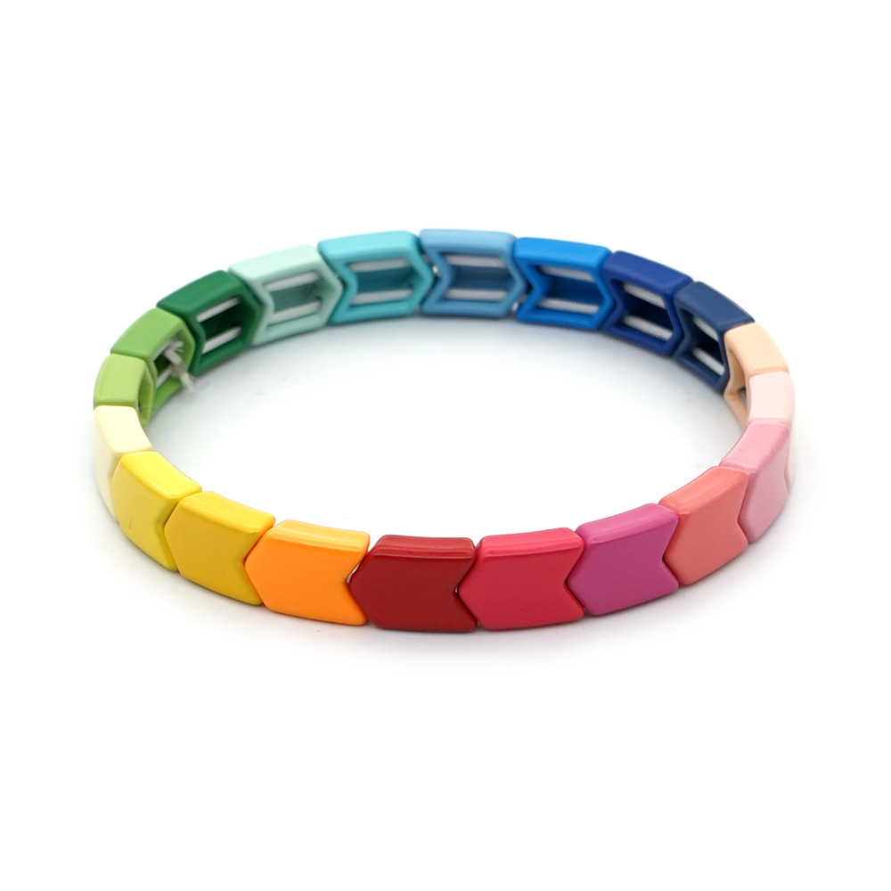 Fashion Couple Rainbow Enamel Alloy Bracelet display picture 16