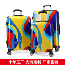 厂家批发定制三件套拉杆箱图案万向轮行李箱luggage20寸24寸28寸