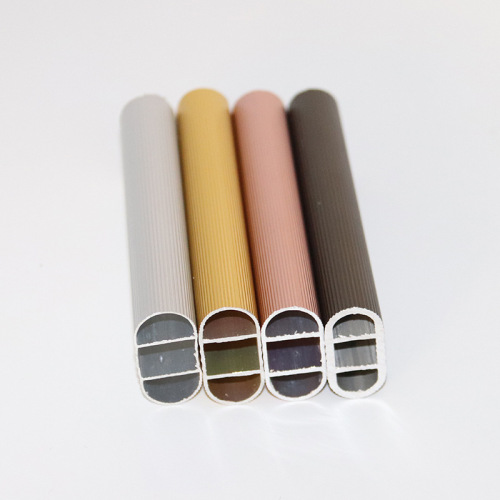 Manufacturer direct supply clothes rail aluminum alloy bracket cabinet wardrobe clothes rod fine texture double-ribbed thickened clothes rod pipe