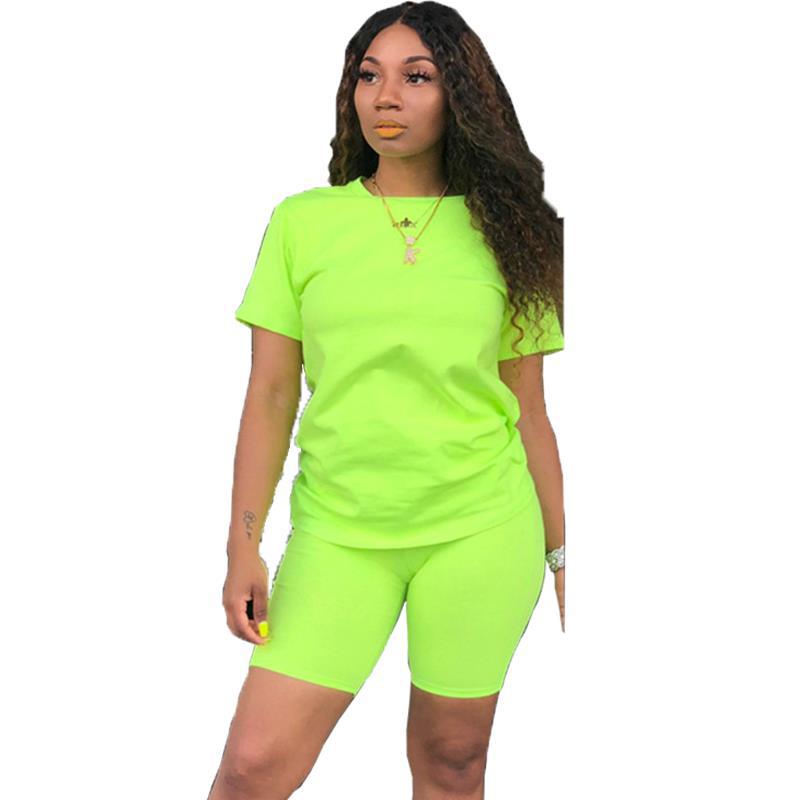 Solid Color Top & Shorts 2-Piece Set NSBTY62687