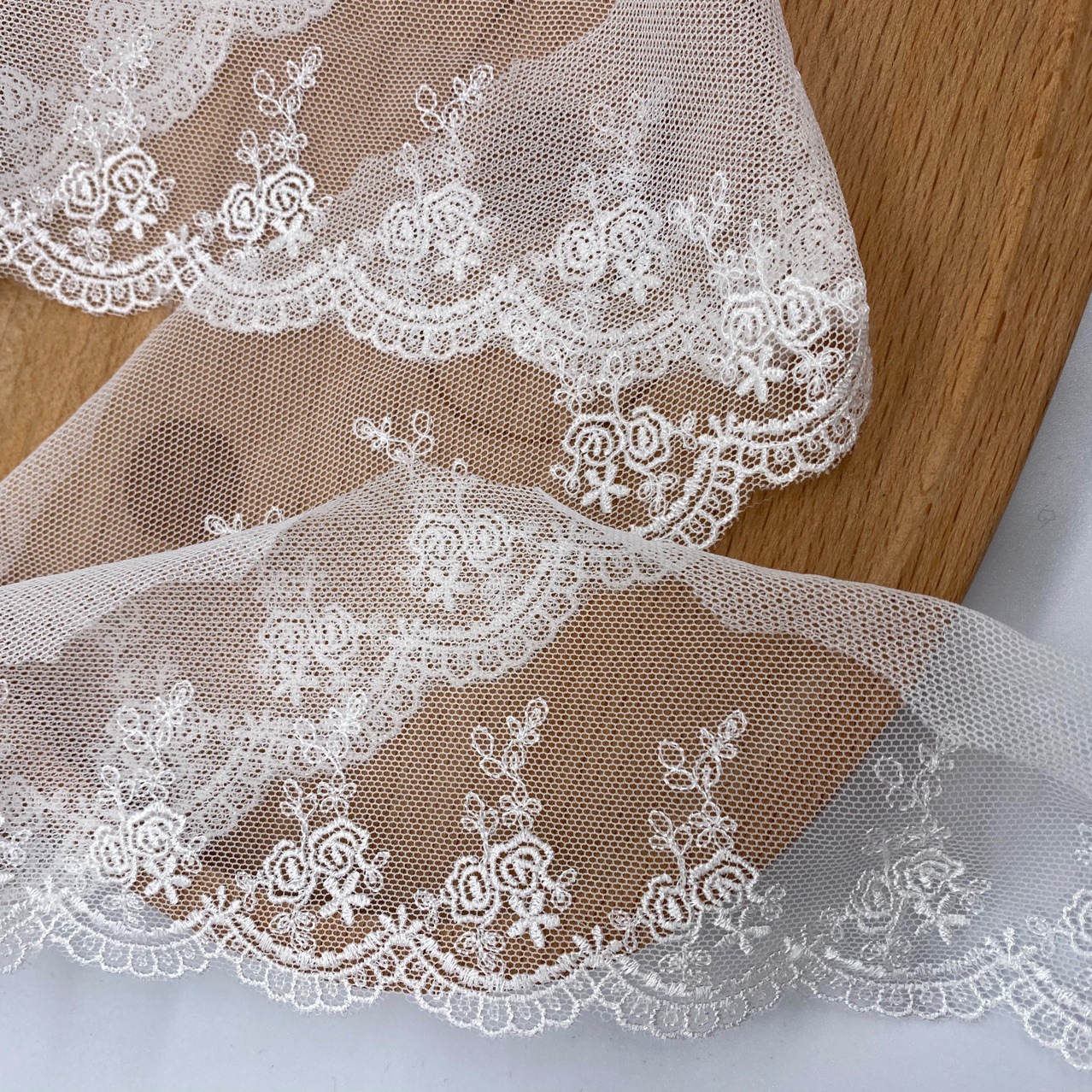 亮丝美好玫瑰花柔软锦纶网刺绣蕾丝花边辅料