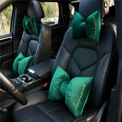 秋冬季毛絨蝶形汽車頭枕腰靠 舒適保暖車載靠枕 時尚簡約車用頸枕