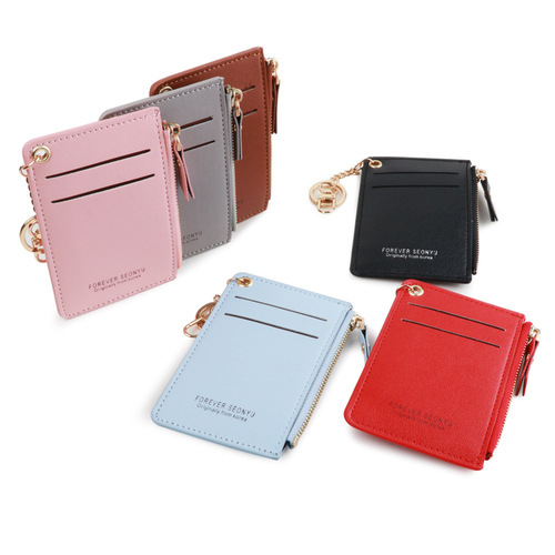 SEONYU Korean style short cute card holder coin bag zipper card holder coin purse foreign trade new style