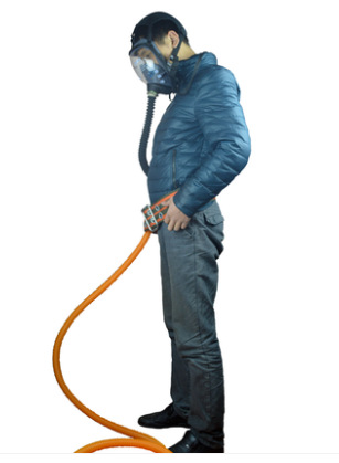 消防正压送风式防毒防尘口长管呼吸器面罩10米 自吸式长管呼吸器