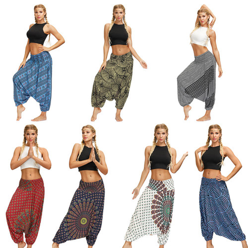 Yoga pants for women Popcorn digital printed women yoga Yoga Pants High Waist Wide Leg lantern pants