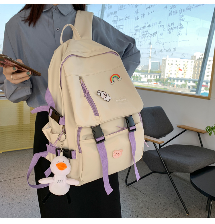 Neue Koreanische Kontrastfarbe Rucksack Mit Großer Kapazität Großhandel Nihaojewelry display picture 16