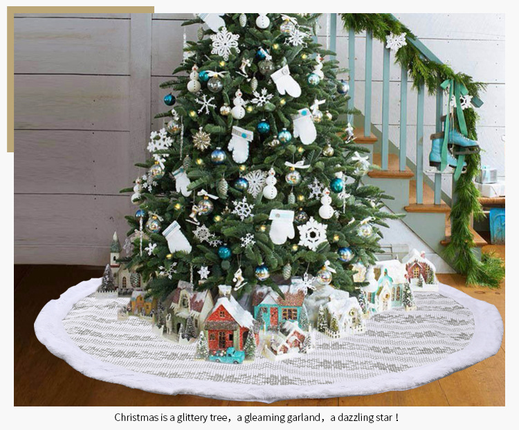 Christmas Decorations Gray Snowflake Knitted Tree Skirt display picture 7