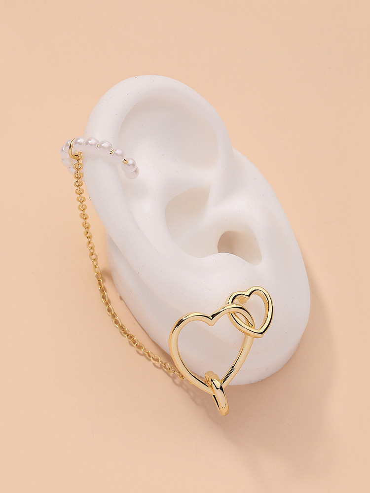 Fashion Pearl Heart Ear Bone Clip display picture 5