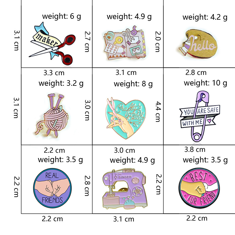 Cartoon Style Pin Geometric Letter Heart Shape Alloy Enamel Unisex Brooches display picture 1