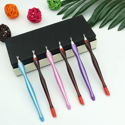 美甲工具死皮叉锋利去死皮推死皮叉不锈钢叉仔塑料叉去除倒刺指甲|ms