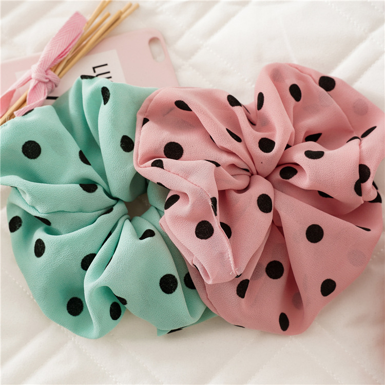 Simple Style Round Dots Cloth Polka Dots Hair Tie 1 Piece display picture 1