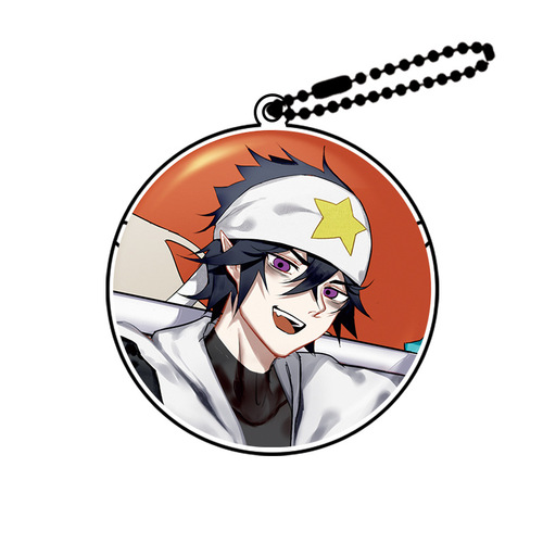 Manyun Bead Chain Transparent Protective Case Animation Badge Display Storage Black Bead Chain Student Pendant