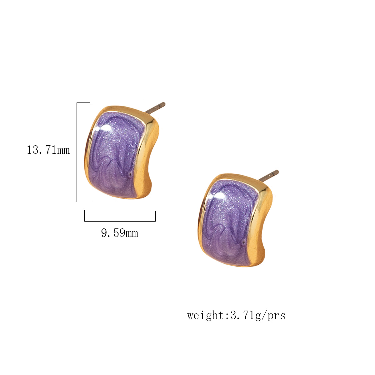 Neue Retro Geometrische Bogen Lila Tropfen Öl- Und Gasohrringe display picture 1