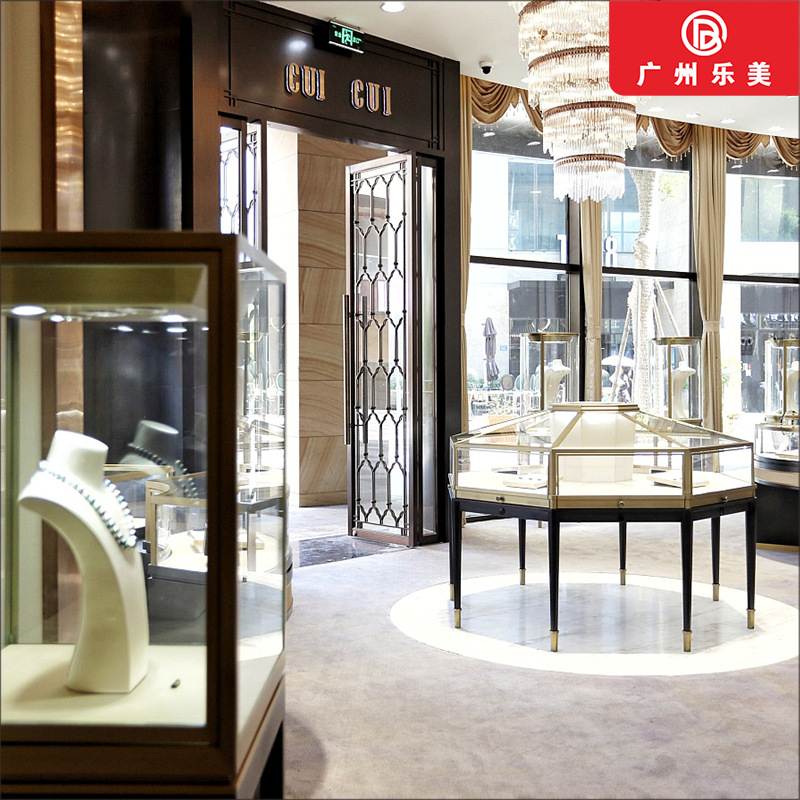 广州厂家直供超清钢化玻璃珠宝柜复古博物馆展示柜精品柜款式多样