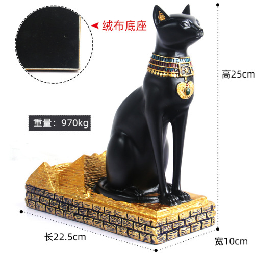 Source factory direct sales creative Egyptian cat god black cat retro wine rack resin crafts living room decoration ornaments