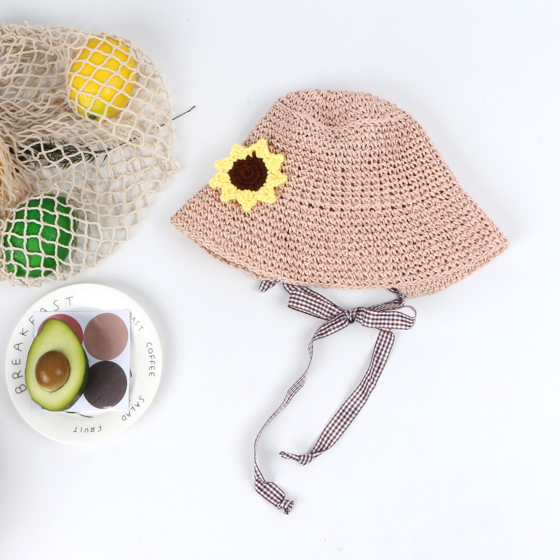 Children's Fisherman Hat Girl Straw Hat Summer Thin Section Sun Hat Cool Hat Baby Princess Sunscreen Beach Hat display picture 9