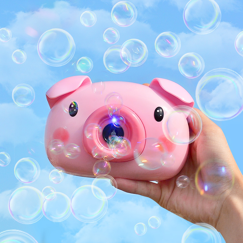 Same item Bubble Little pink pig camera children Electric Little Bear Bubble machine Replenishment solution fairy Toys