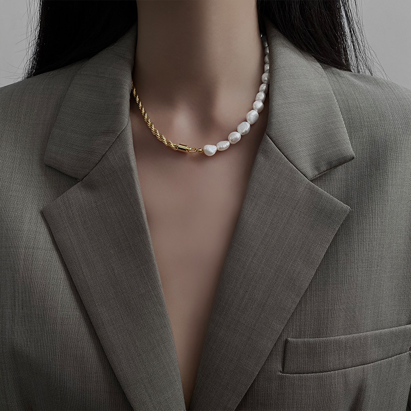 Mode Einfacher Stil Geometrisch Legierung Künstliche Perlen Halskette display picture 1