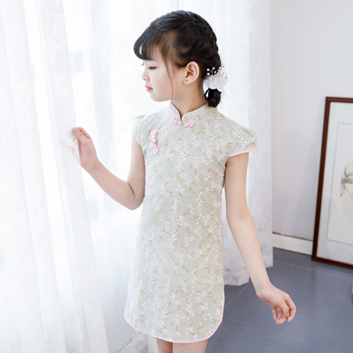 Qipao for kids Children Chinese Dress cheongsam, cotton and hemp show off