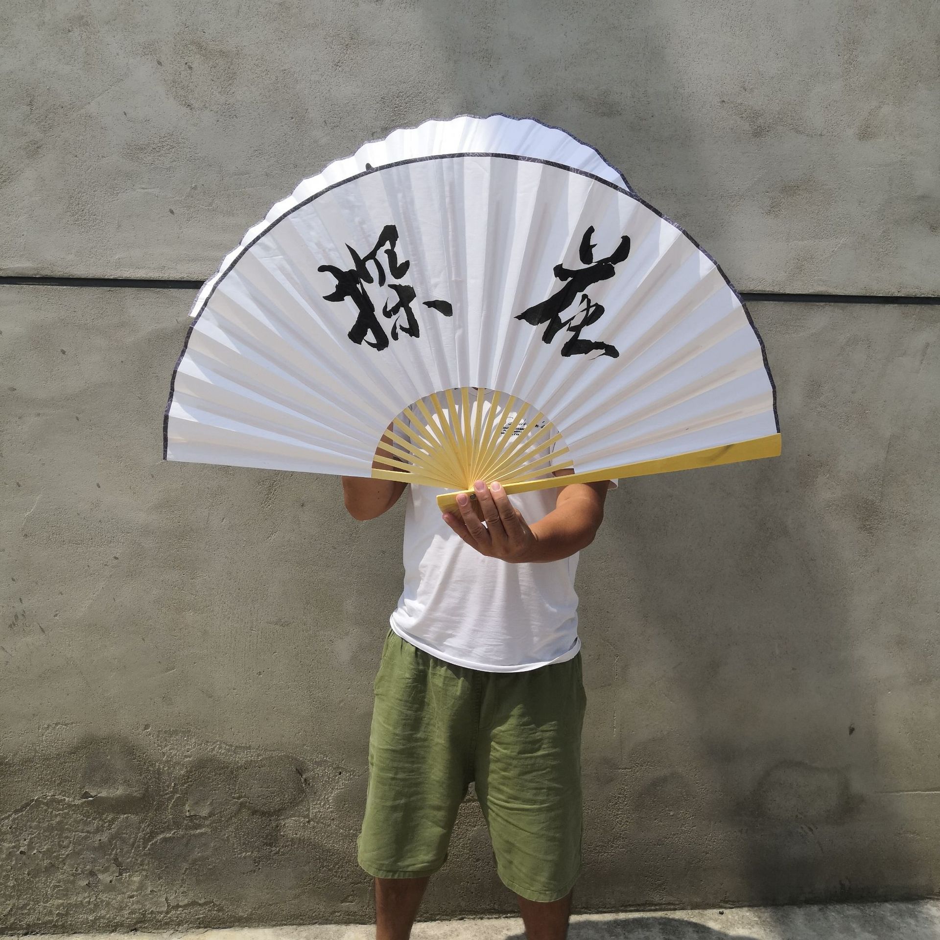 大扇子客厅纯色挂扇 婚庆装饰 DIY书法绘画大扇子 绢布工艺壁扇-阿里巴巴