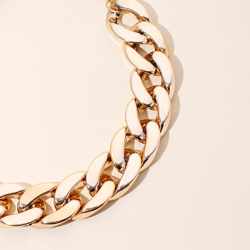 28g Weight Necklace Classification Wedding, Travel Occasion Unisex Gender Plating Design Simple Style Style White, Gold, Black Color Fashion Simple Thick Chain Women's Necklace Wild Style Hiphop Port Style Accessories Jewelry Nihaojewelry 4