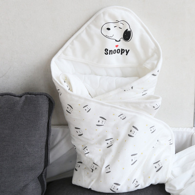 加绑带婴儿抱被加厚新生儿秋冬宝宝抱毯纯棉全棉产房包裹巾小毯子|ms