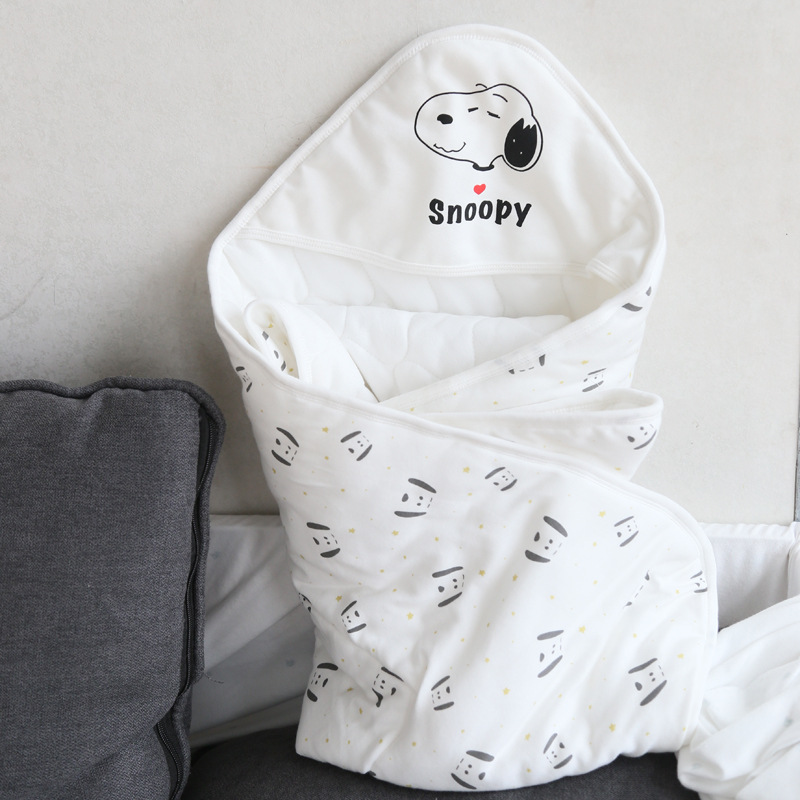 加绑带婴儿抱被加厚新生儿秋冬宝宝抱毯纯棉全棉产房包裹巾小毯子|ms