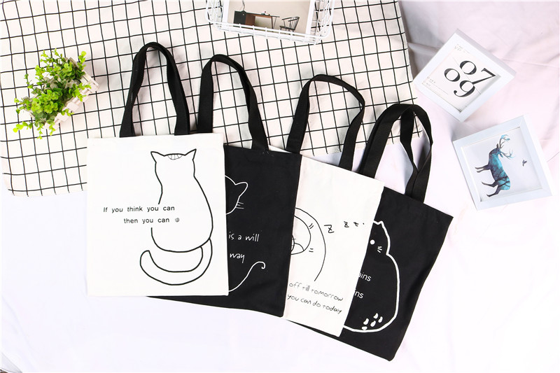 新款韩版ins印花单肩可折叠手提帆布包环保袋工厂直销现货批发