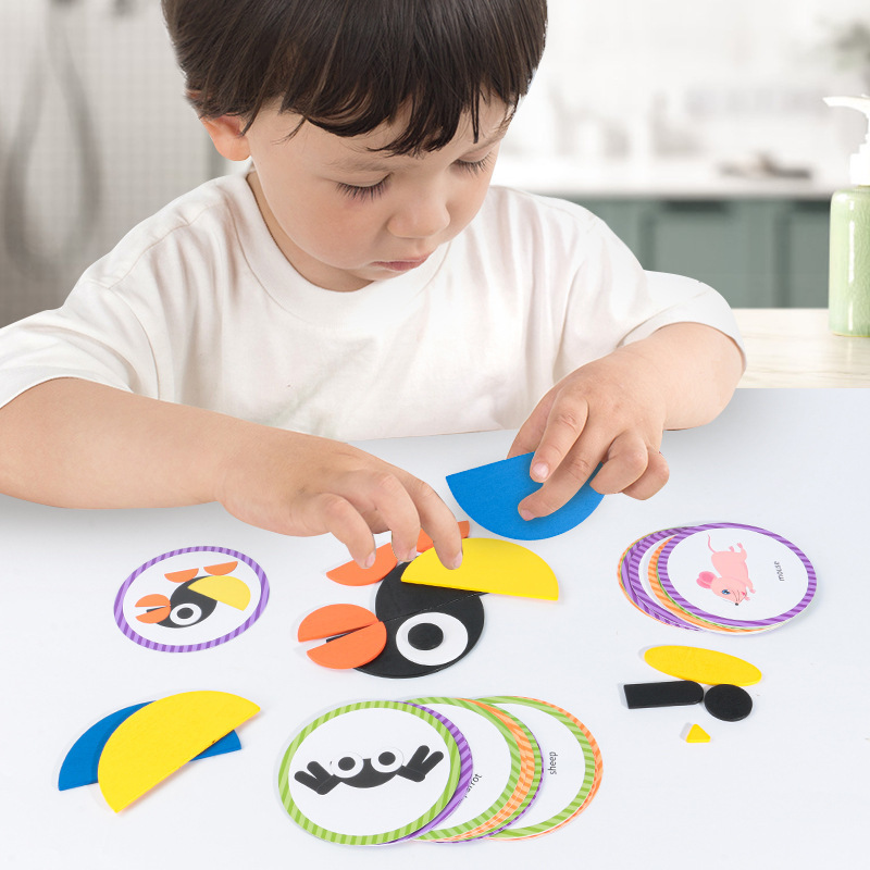 Diversión de madera rompecabezas animal geométrico educación temprana rompecabezas creativo rompecabezas de inteligencia juguete educativo para niños bloques de construcción