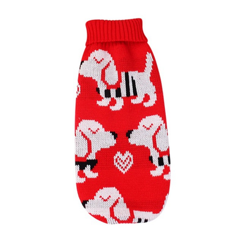 Christmas Reindeer Maple Leaf Snowflake Holiday Pet Clothes Turtleneck Knitted Sweater Dog Cat Clothing Winter Coat_voghion.com