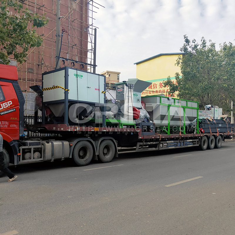 PET矿泉水瓶去标破碎清洗干燥整套清洗设备