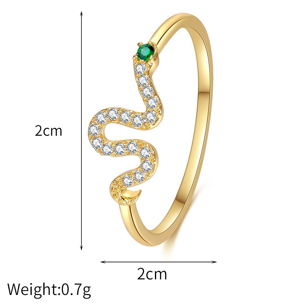 Snake Element Jewelry Real Gold Plated With Zircon Copper Jewellery Necklace Clavicle Chain display picture 4