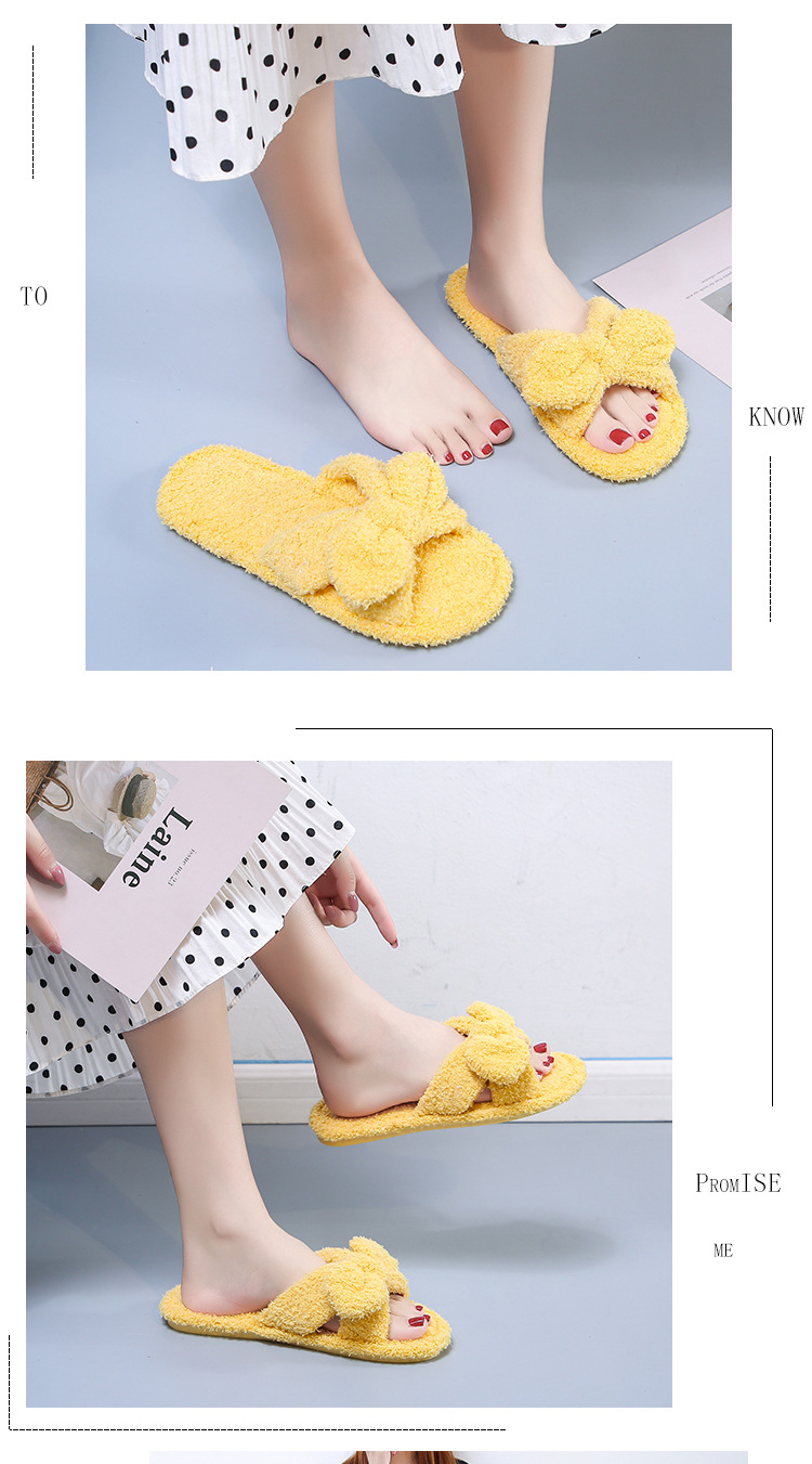 cute bow plush slippers  NSPE20087