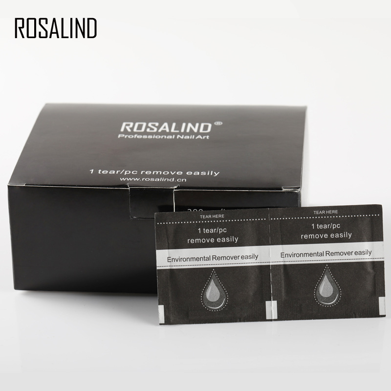 ROSALIND卸甲包10片裝美甲工具卸甲片 美甲店甲油膠卸甲巾卸甲棉