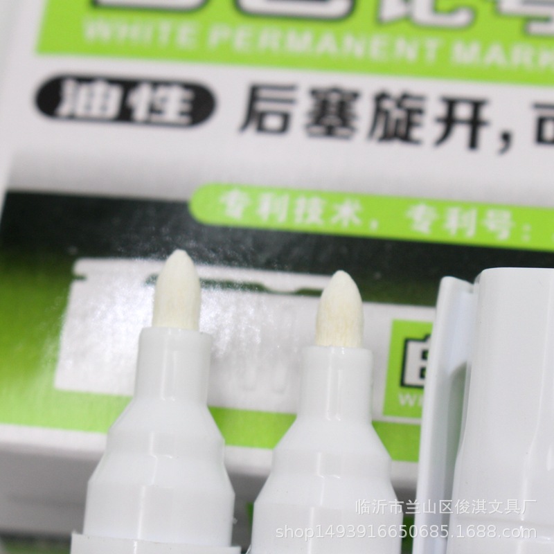 Bolígrafo aceitoso blanco, lápiz grande de secado rápido, lápiz impermeable para neumáticos de automóviles, bolsillo intercambiable, papelería sin decoloración