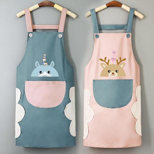 Household apron women's fashion kitchen waterproof and oil-proof internet celebrity work clothes Korean version smock adult men wholesale