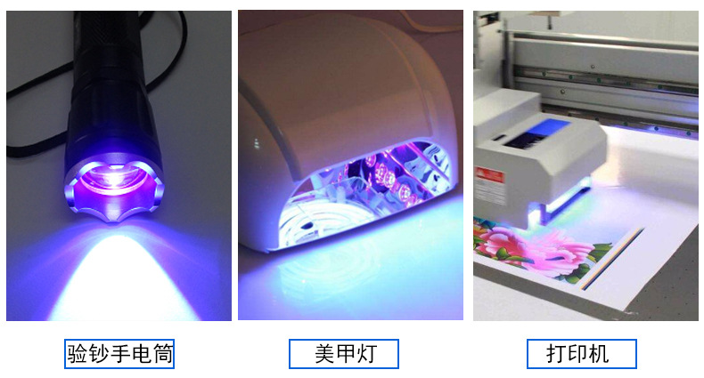 60度505010w紫光紫外uvled380nm385nm手电筒专用LED灯珠