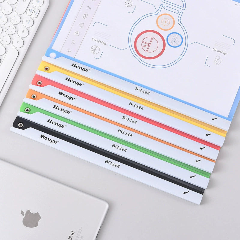 A4 Plastic Transparent Rotating Folding Folder Live Page Clamp Tips Folder Reporting Office Folder Data Book