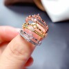 Platinum golden fashionable ring, silver 925 sample, 18 carat white gold, pink gold, 3/4/5mm