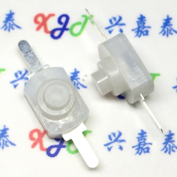 1208YD 白色 小型 手电筒开关两脚 按钮 15A 手电筒开关 一开一关