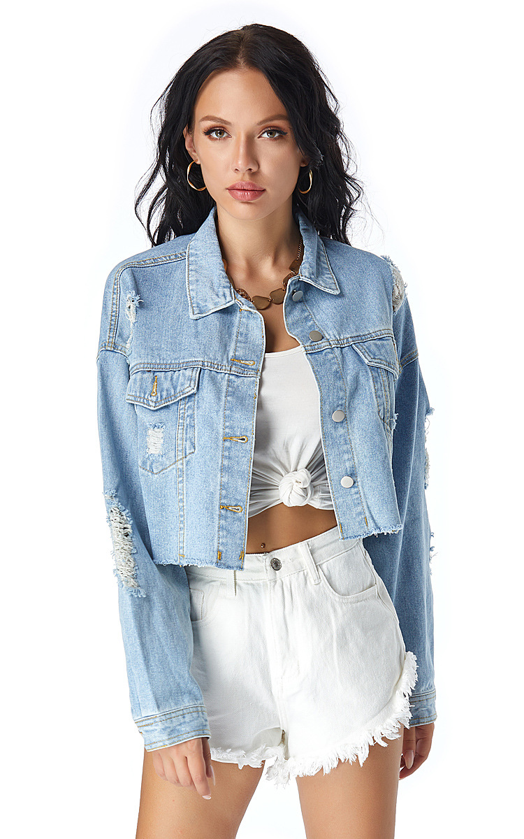 breasted short denim jacket  NSSY9138