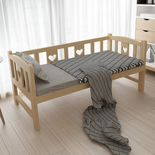 加工儿童床松木拼接床幼儿园带护栏儿童实木床婴儿折叠床单人床
