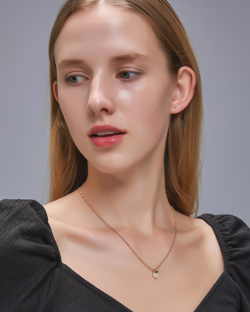 Womenu0027S Cute Peach Copper Opal Necklace Inlay