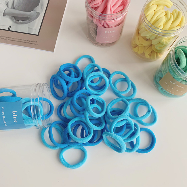 Korean Color Gradient Hair Ring Box Towel Ring Seamless High Elastic Hair Rope Set  Wholesale display picture 6
